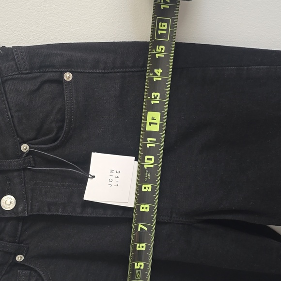 NWT ZARA Split Skinny Jeans High Rise Full Length Bootcut Flare Leg Black - Picture 8 of 9
